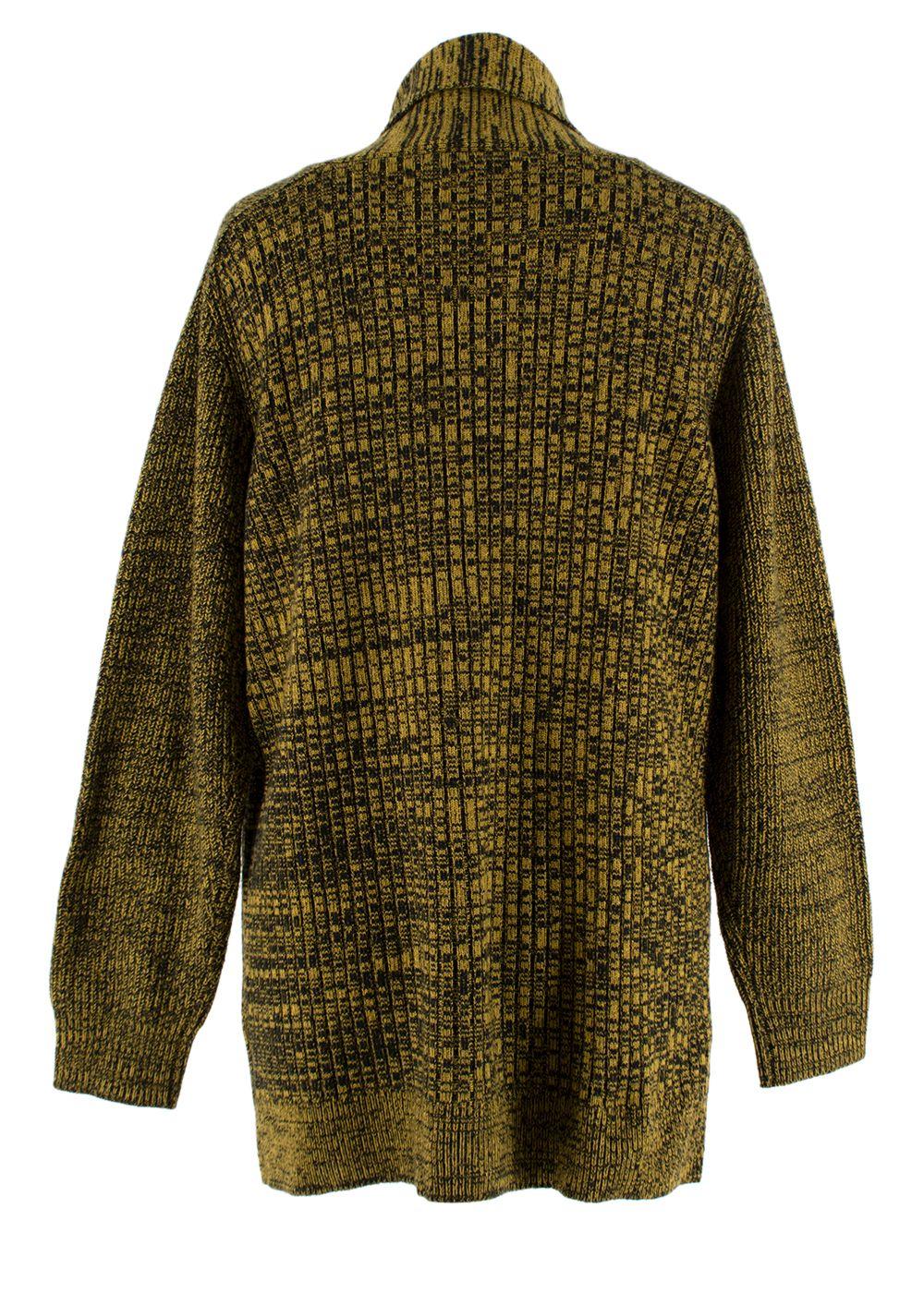 Bottega Veneta Yellow & Black Marl Knit Cardigan