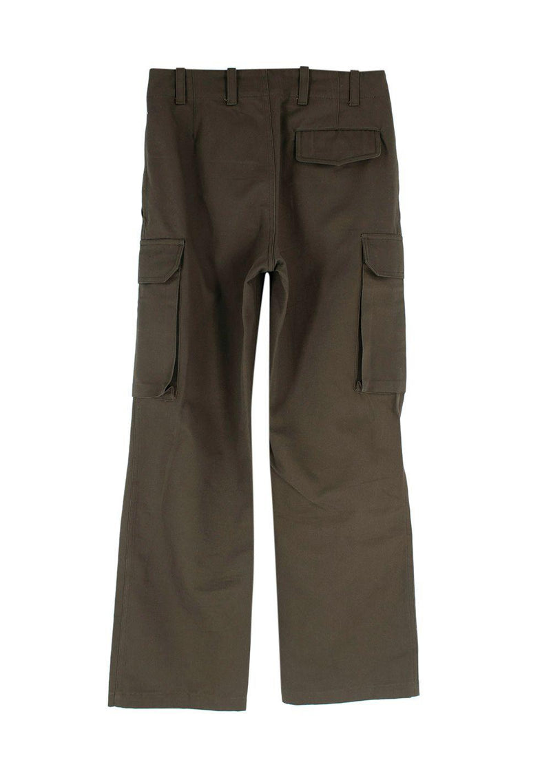 Nili Lotan Khaki Wide Leg Cargo Trousers