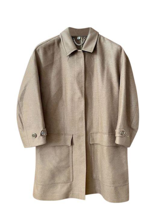 Burberry Beige Camel Hair Single Breasted Coat