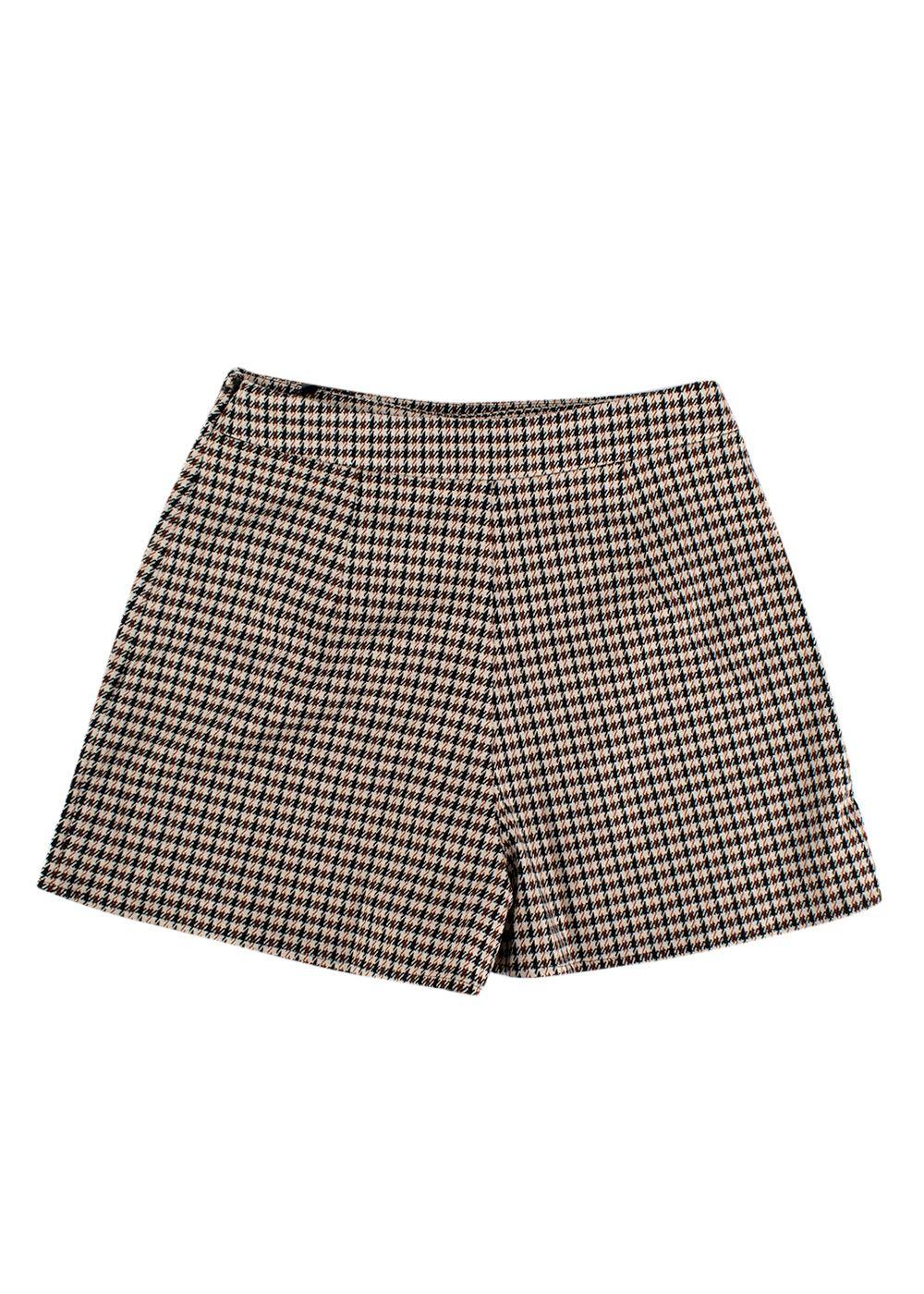 Claudie Pierlot Brown Houndstooth Check Skort