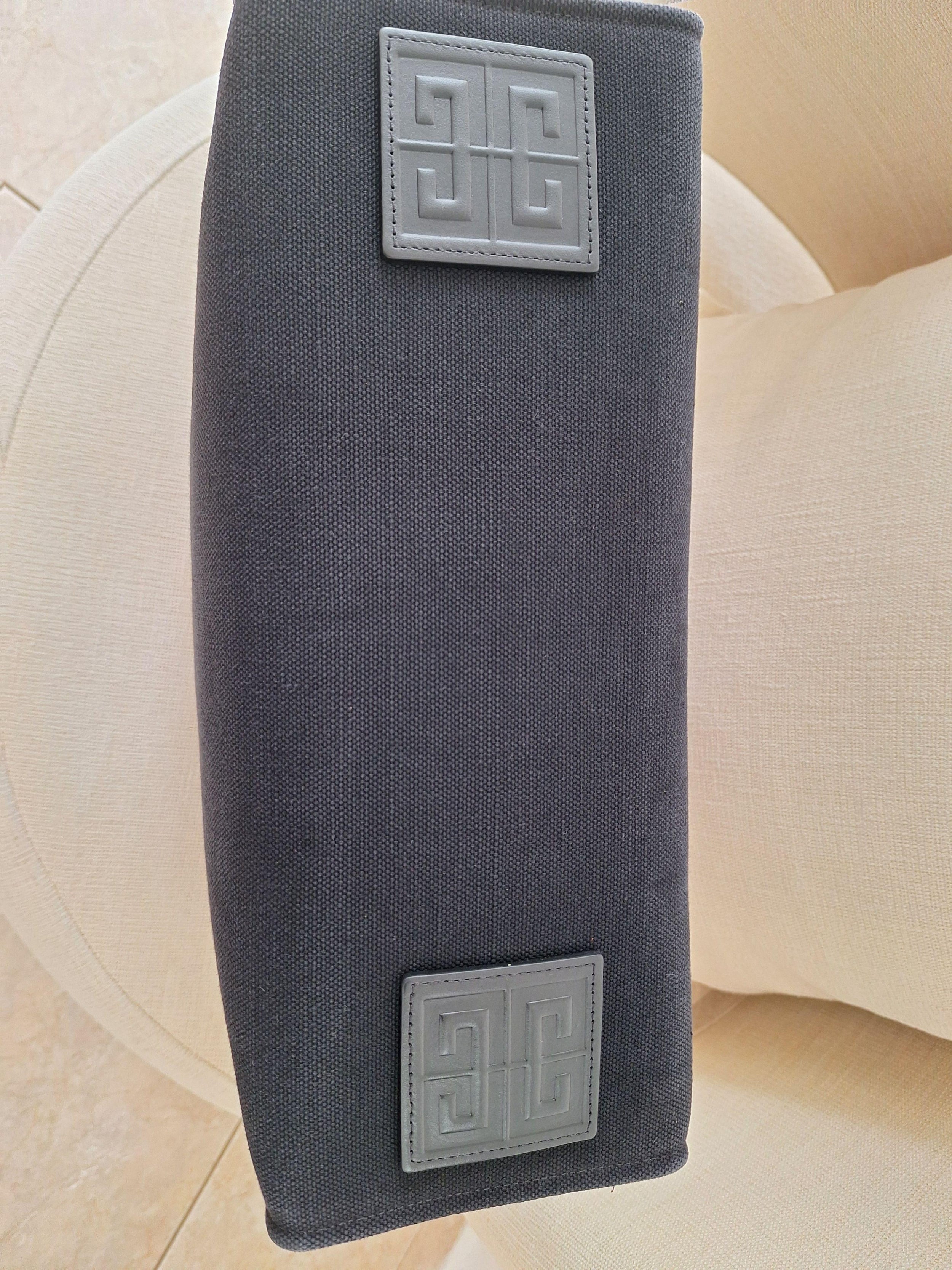 Givenchy Black Medium Canvas Shopper Tote Bag