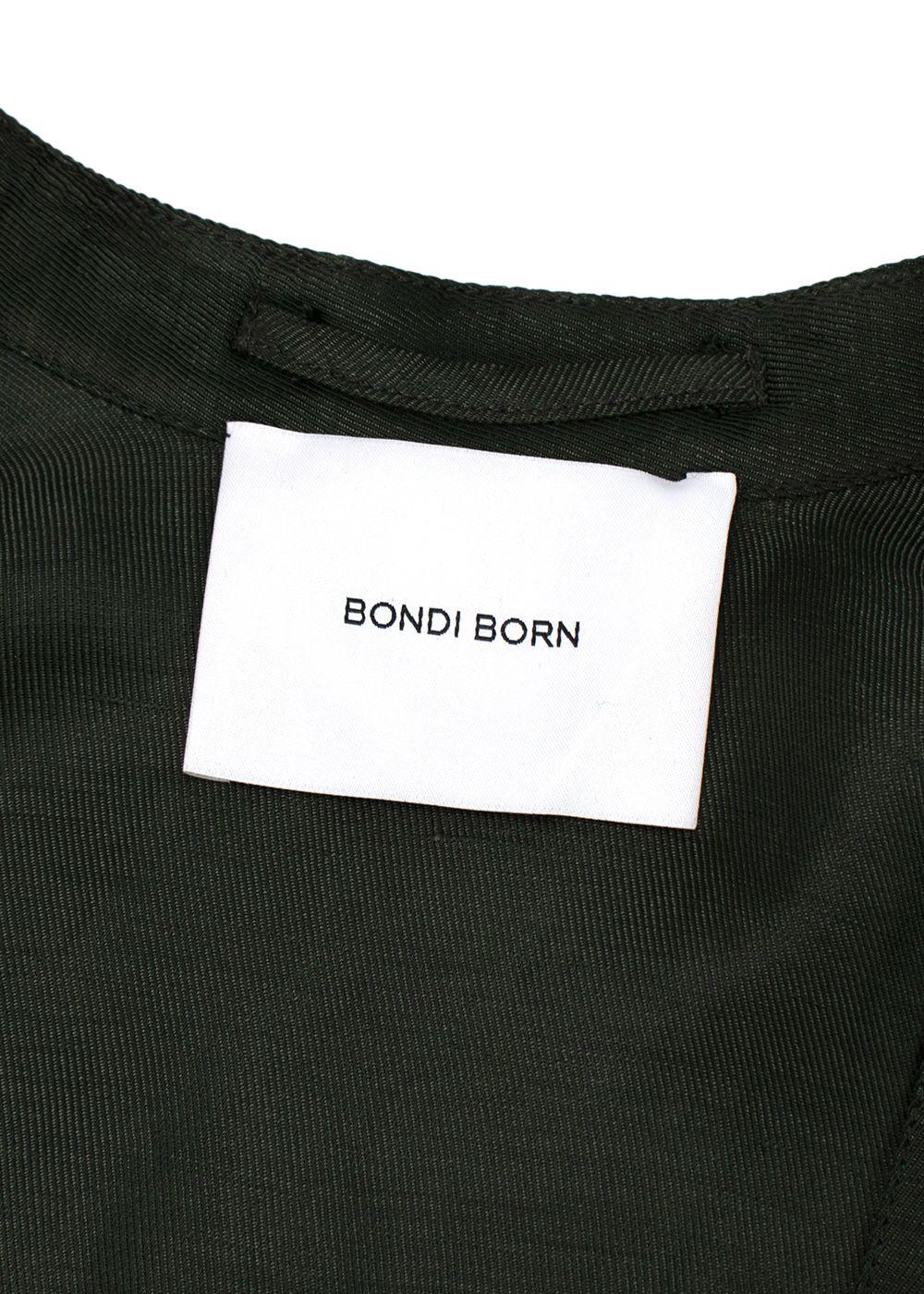 Bondi Born Notched-Neck Khaki Maxi Dress