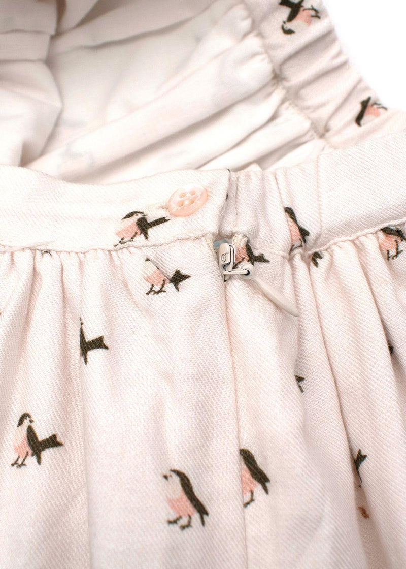 Kids 8Y Bird Print Cotton Blend Skirt