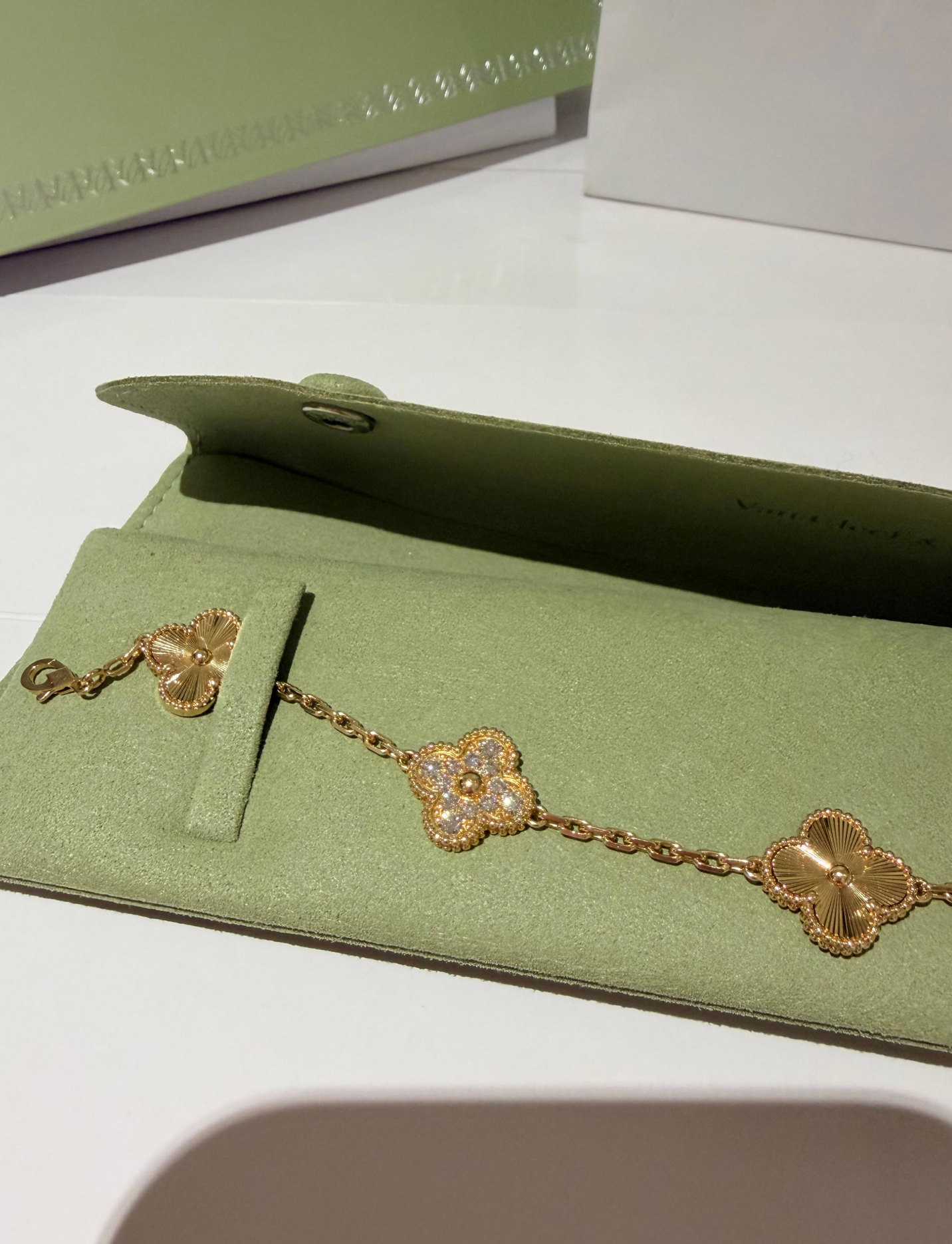 Van Cleef & Arpels Vintage Alhambra Yellow Gold And Diamonds Bracelet