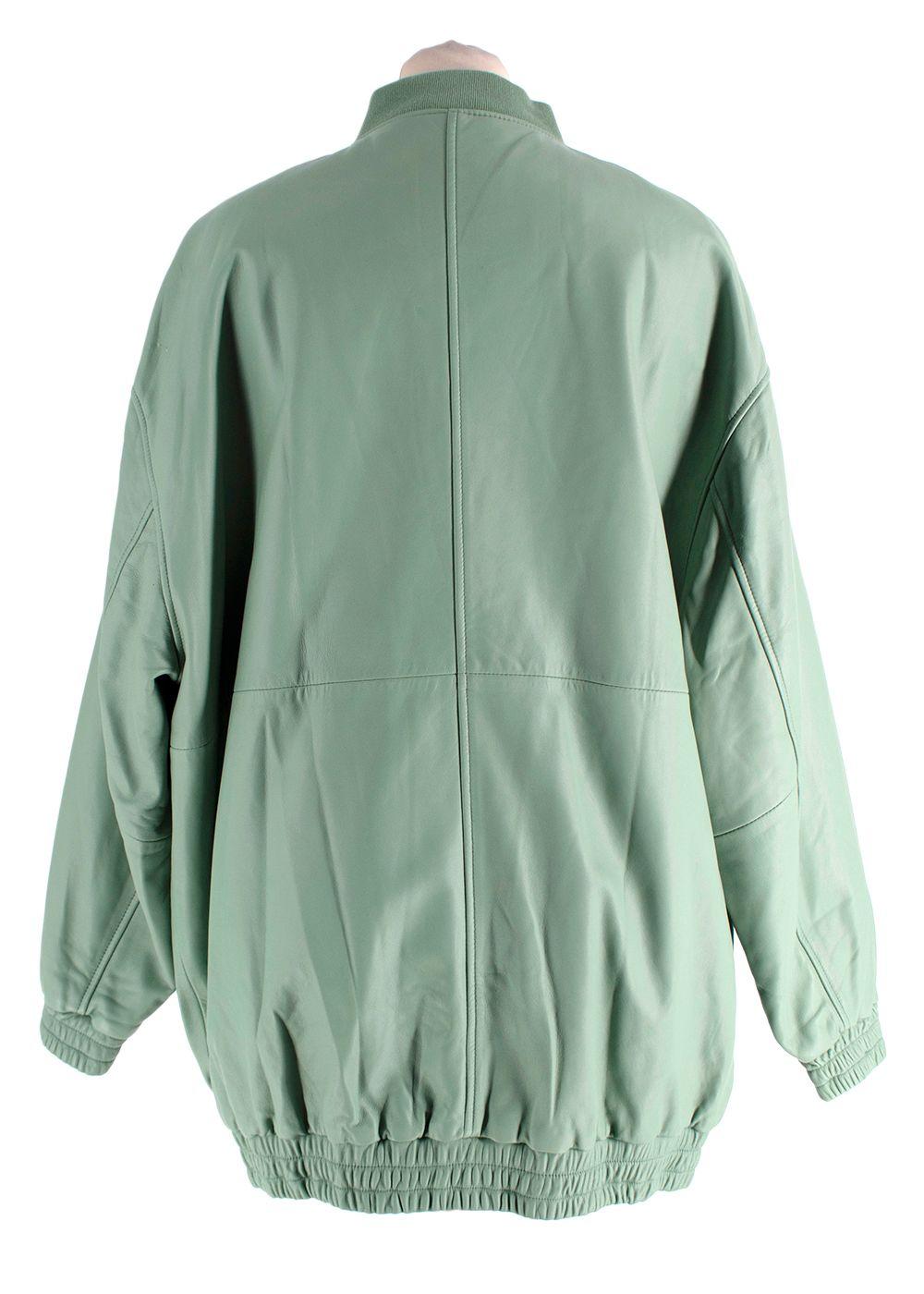 Lou Lou Studio Mint Brava Oversized Leather Bomber Jacket