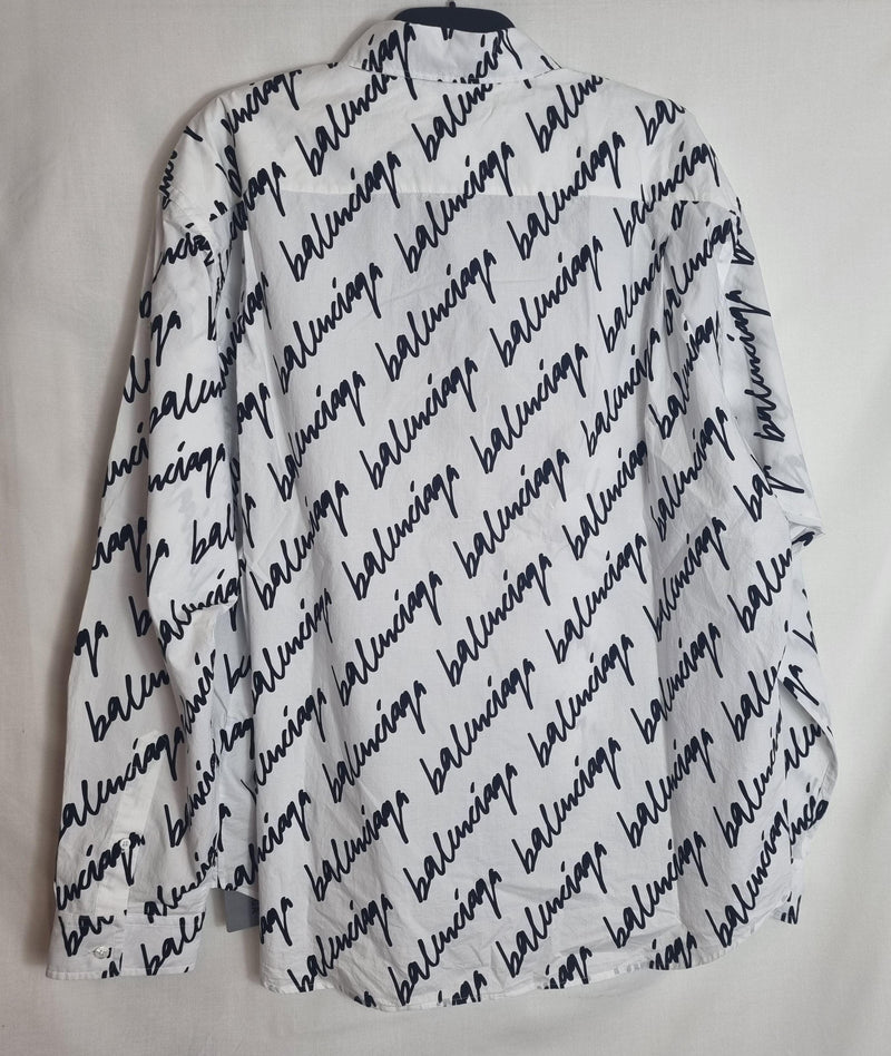 Wardrobe Unisex black & white cotton Scribble logo shirt
