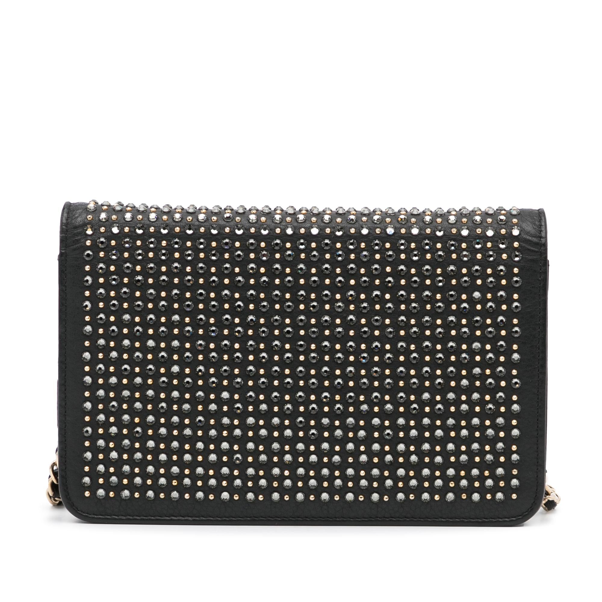 Studded Leather Wallet on Chain