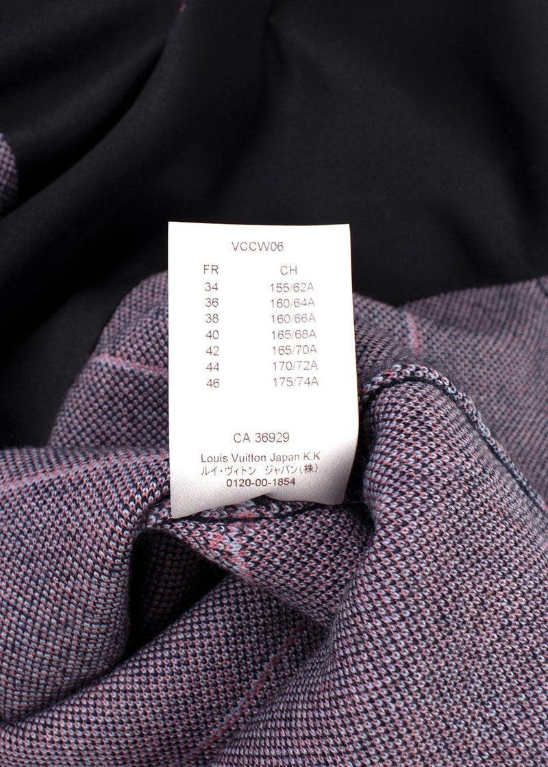 Louis Vuitton Pink & Blue Mohair Single Breasted Coat