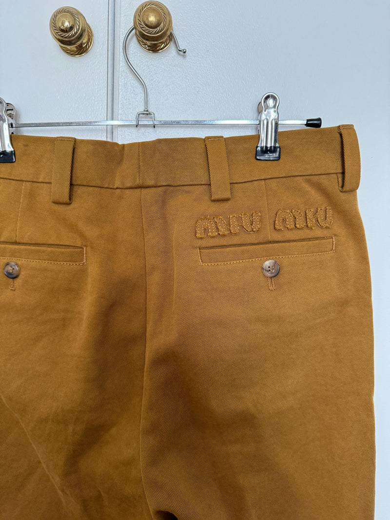 MiuMiu Mustard Cotton Chinos
