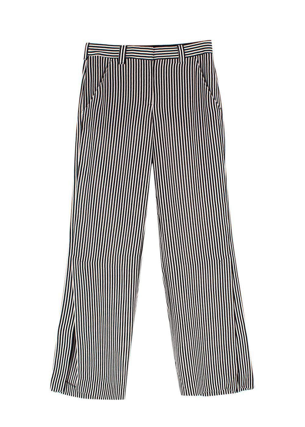 A.L.C Black and White Monochrome Stripe Trouser Set
