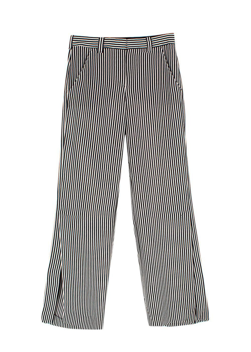 A.L.C Black and White Monochrome Stripe Trouser Set
