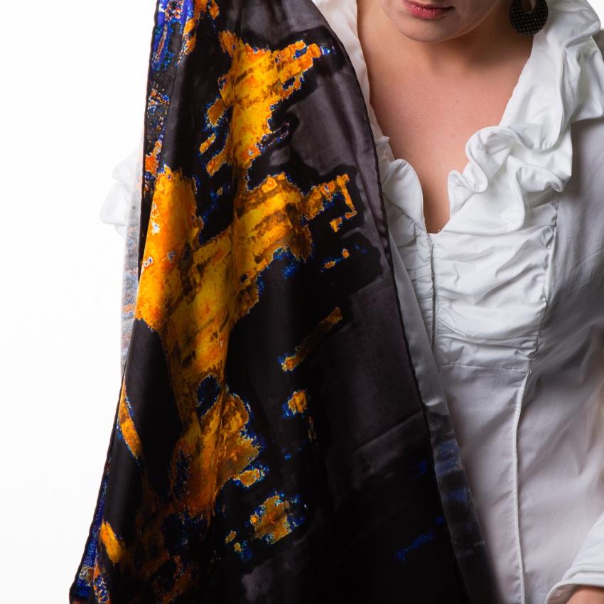 Rosemary Goodenough River Through A Curtain VII Silk Scarf