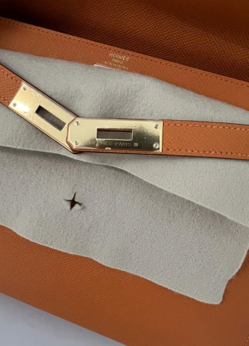 Hermes Kelly 28 Sellier in Orange Epsom Leather with Gold Hardware