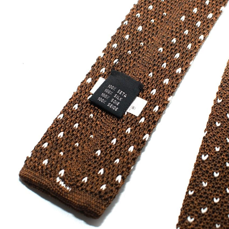 Fairfax Brown & White Knit Silk Square Tie