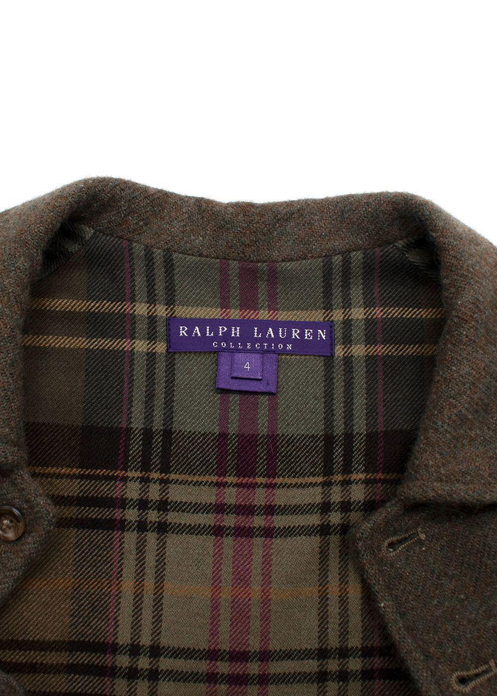 Ralph Lauren Khaki Tweed Alpaca Blend Gilet