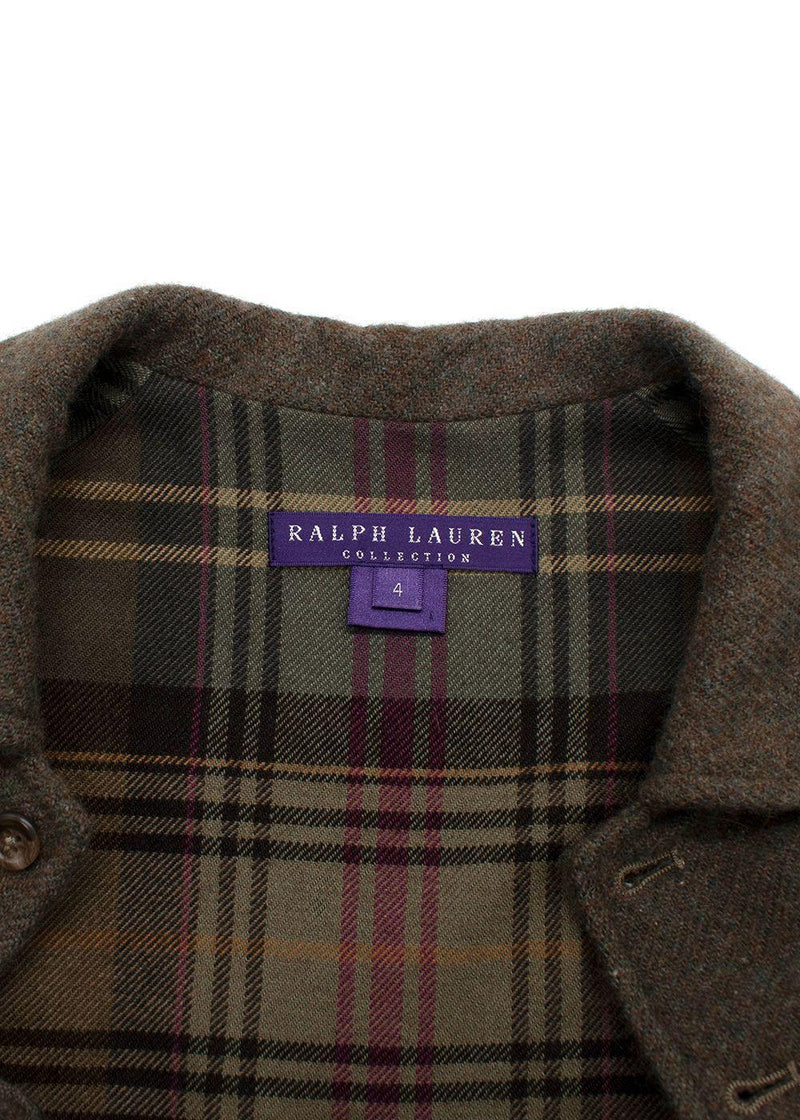 Ralph Lauren Khaki Tweed Alpaca Blend Gilet