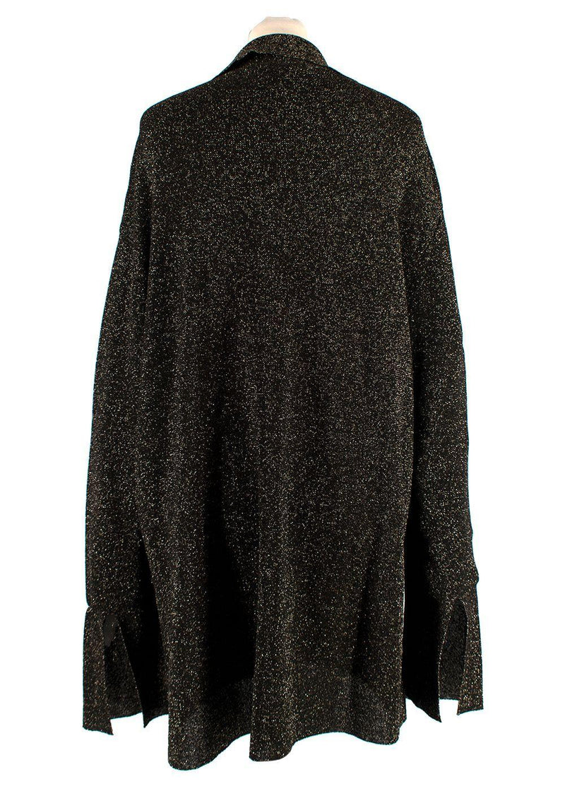 Nanushka Black & Gold Lurex Longline Shirt
