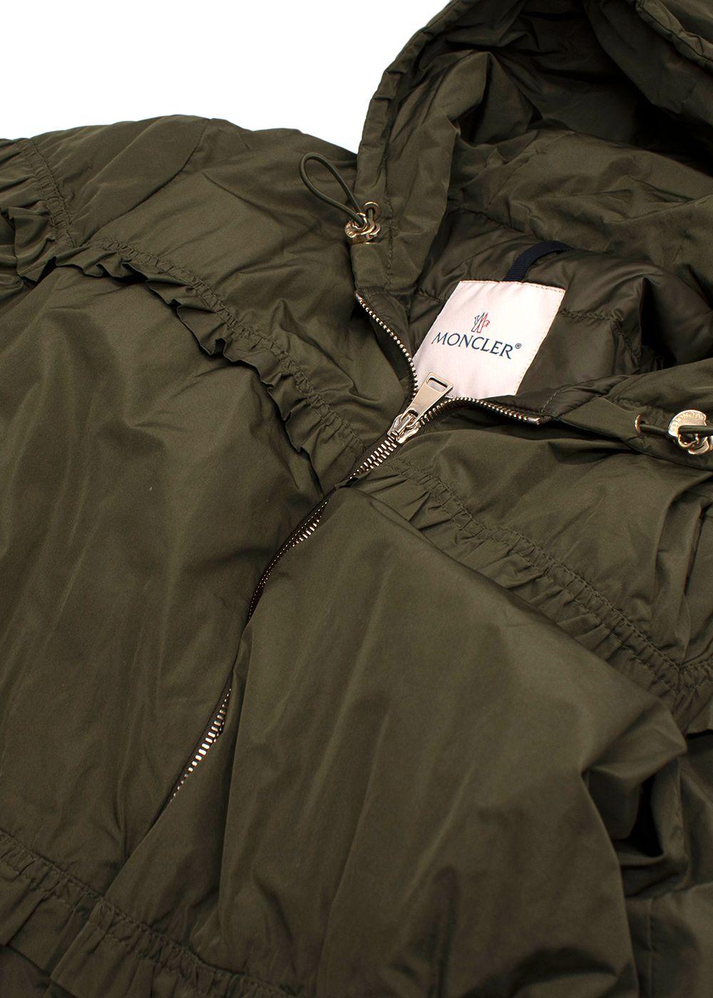 Moncler Green Ruched Luxembourg Parka