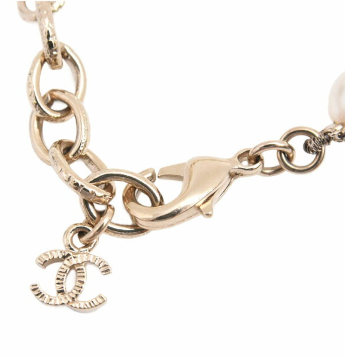 Chanel CC Logo Faux Pearl Bracelet