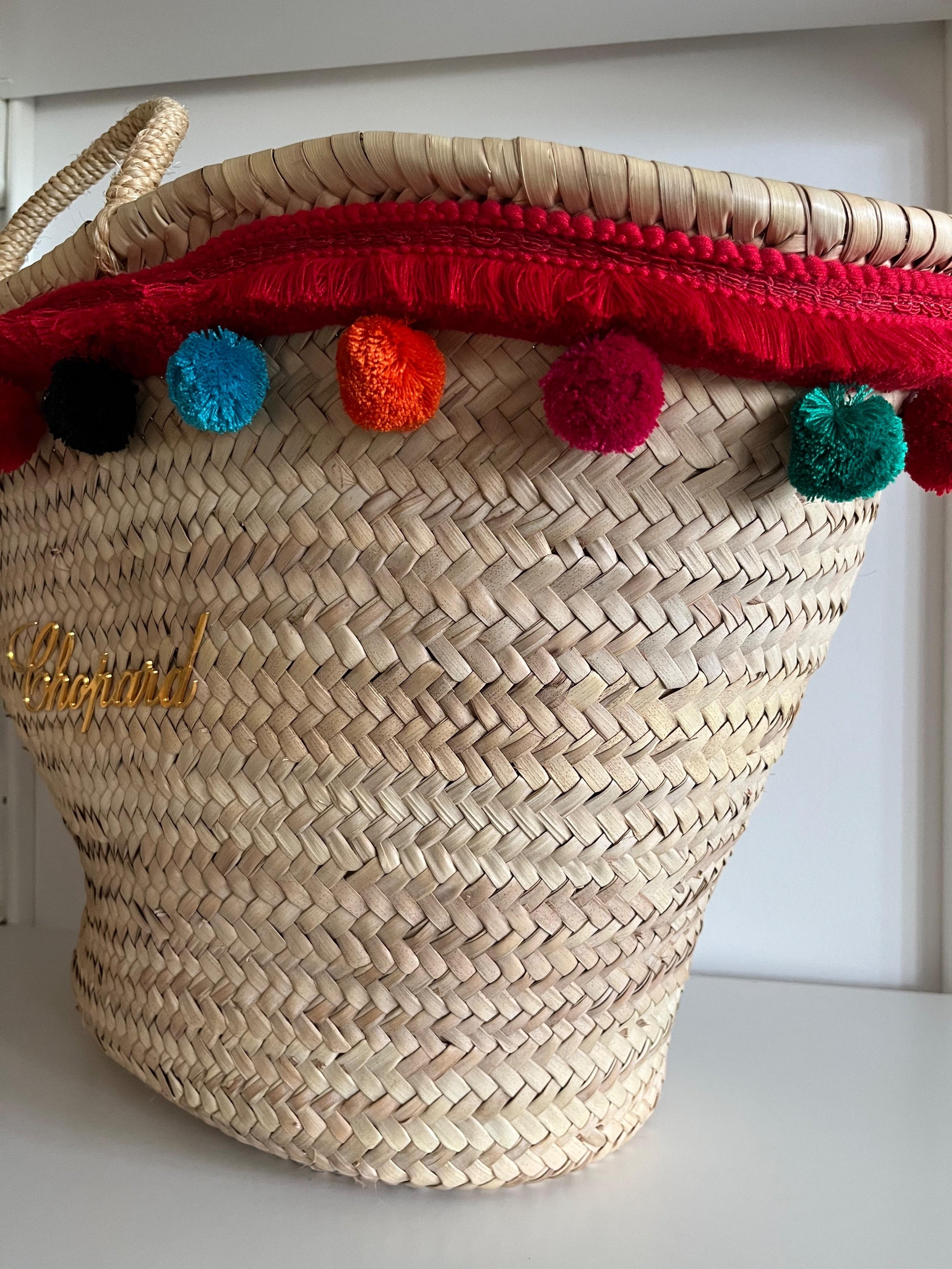 Pom Pom Basket Tote