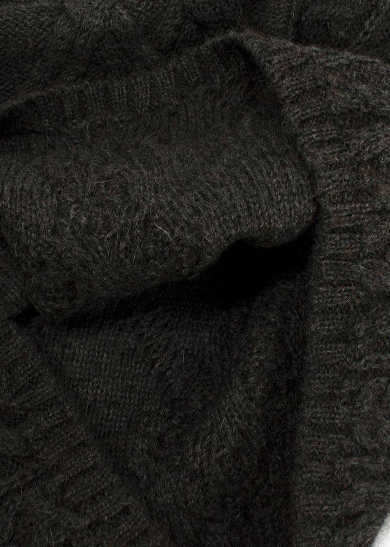 Chloe Grey Cable Knit Merino Wool Pencil Skirt
