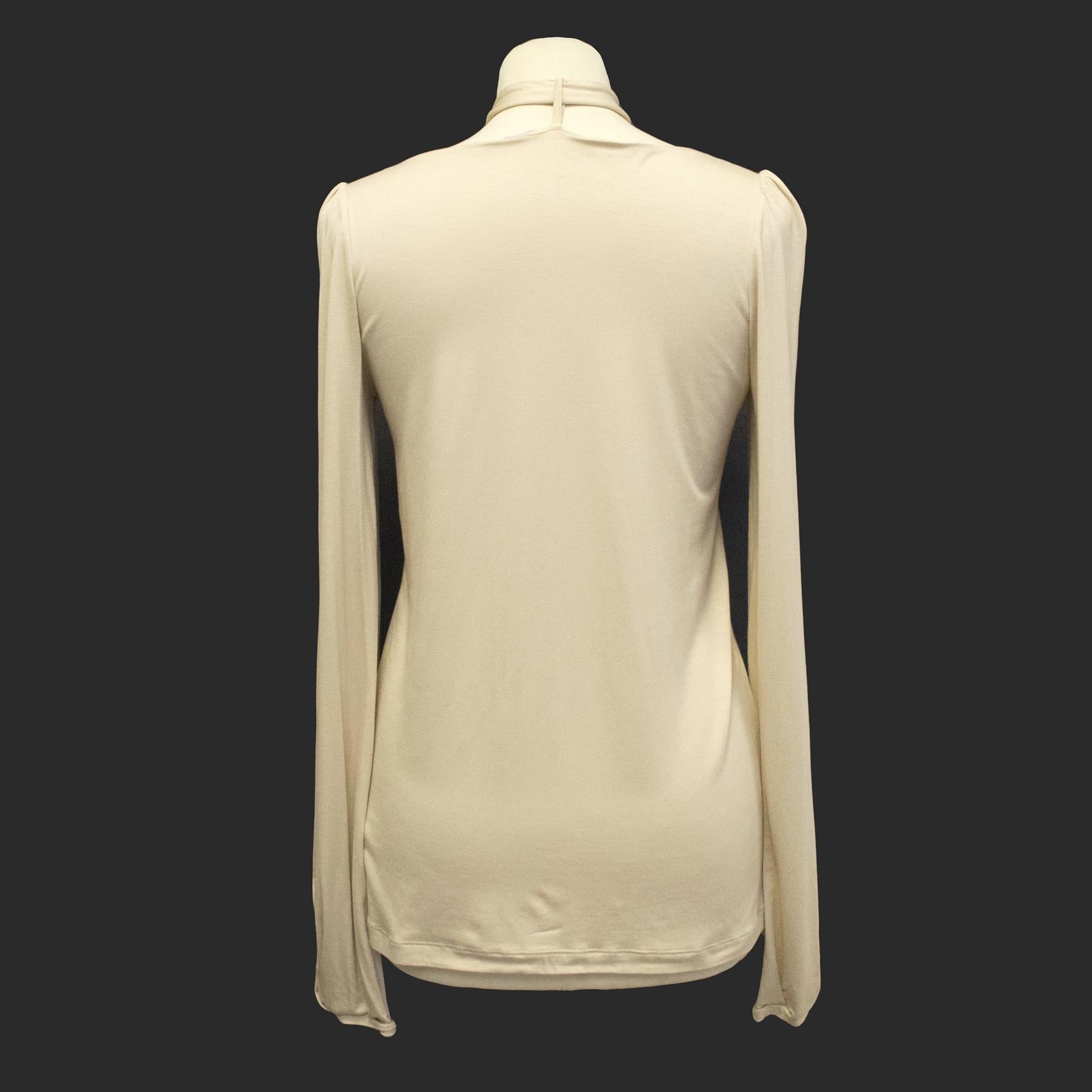 Schumacher beige top with fox fur
