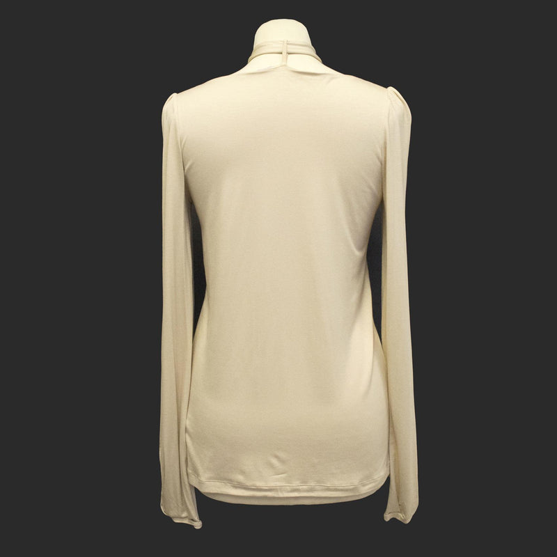 Schumacher beige top with fox fur