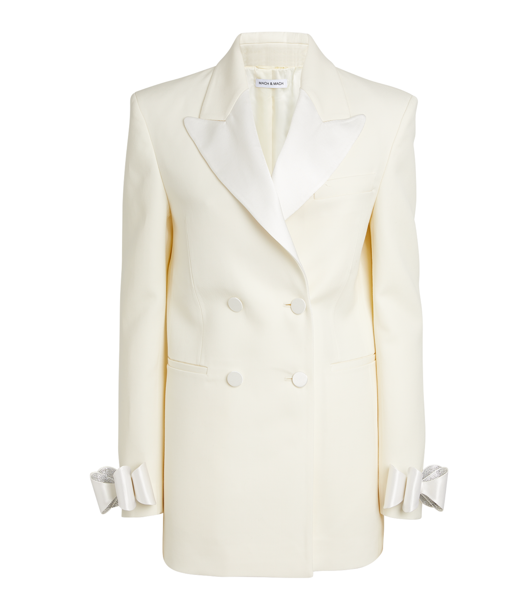 Mach & Mach  Crystalized Bow Cuff Blazer