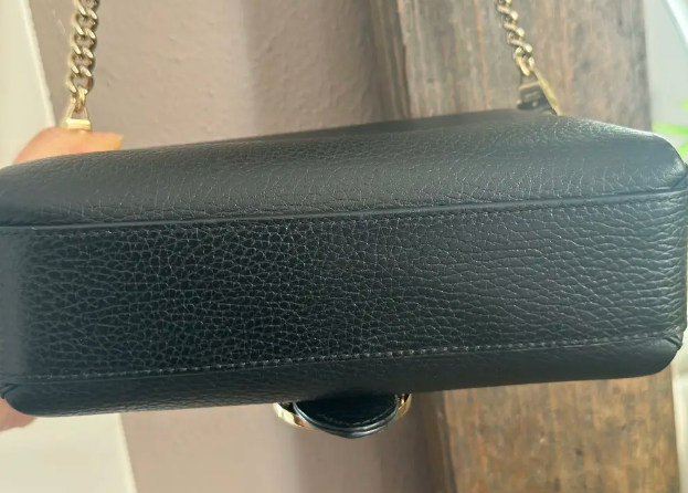 Gucci Black Leather Interlocking  Crossbody Bag