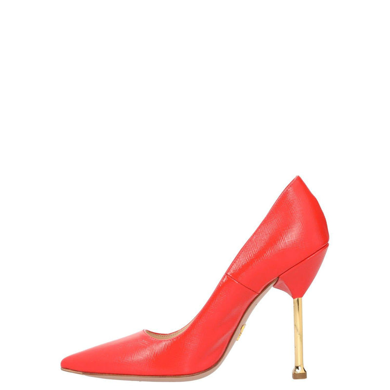 Prada Neon Pink Saffiano Leather Pointed-Toe Pumps