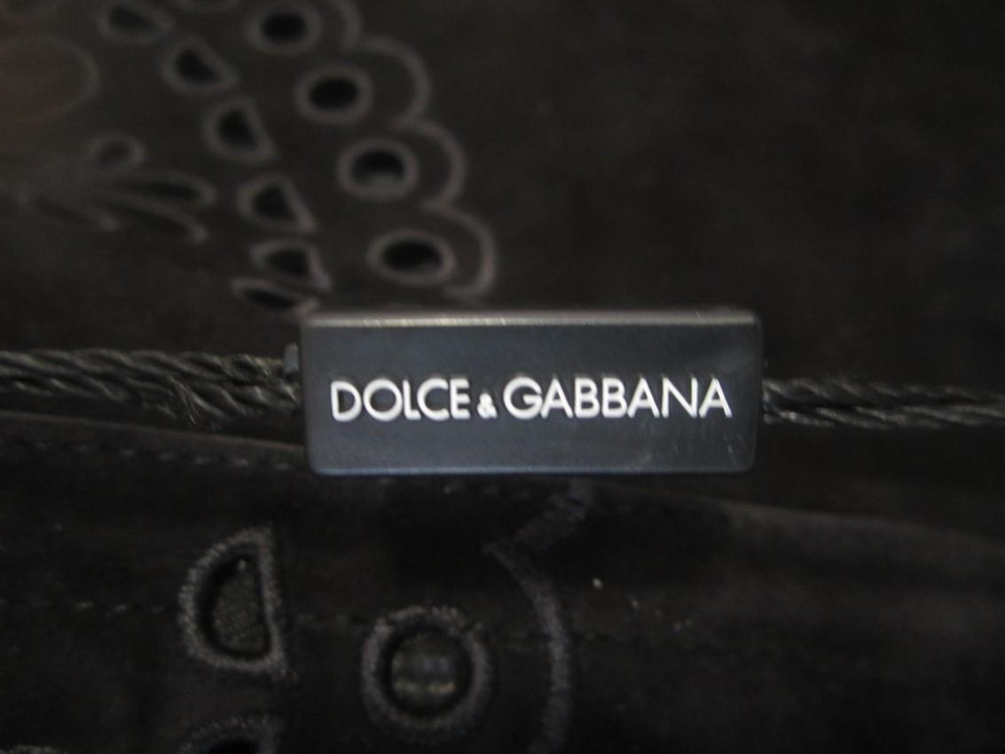 Dolce & Gabbana black suede shift tunic dress