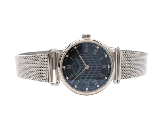 Fendi Palazzo Diamond Marker Mesh Strap Watch