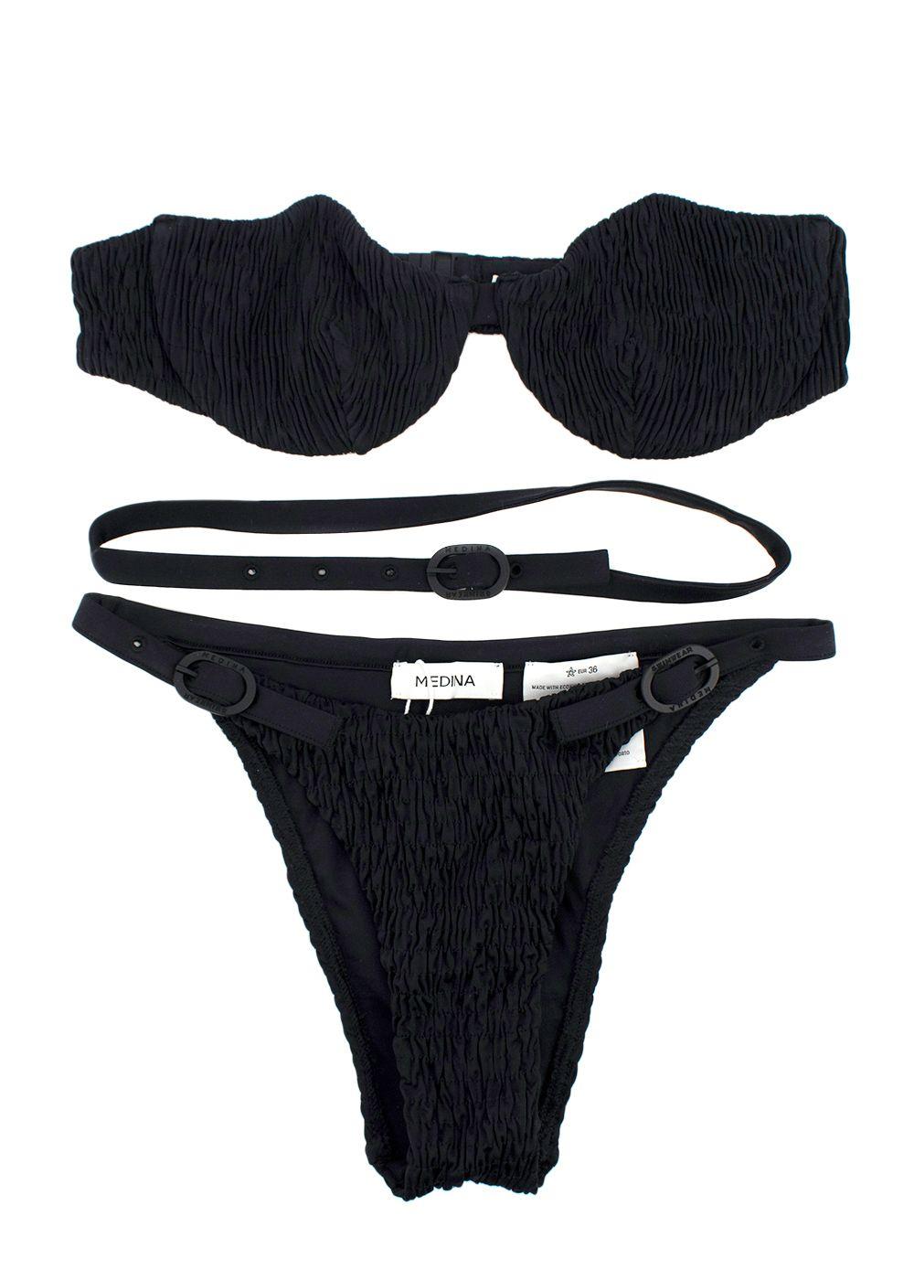 Medina Black Smocked Lagoon Bikini