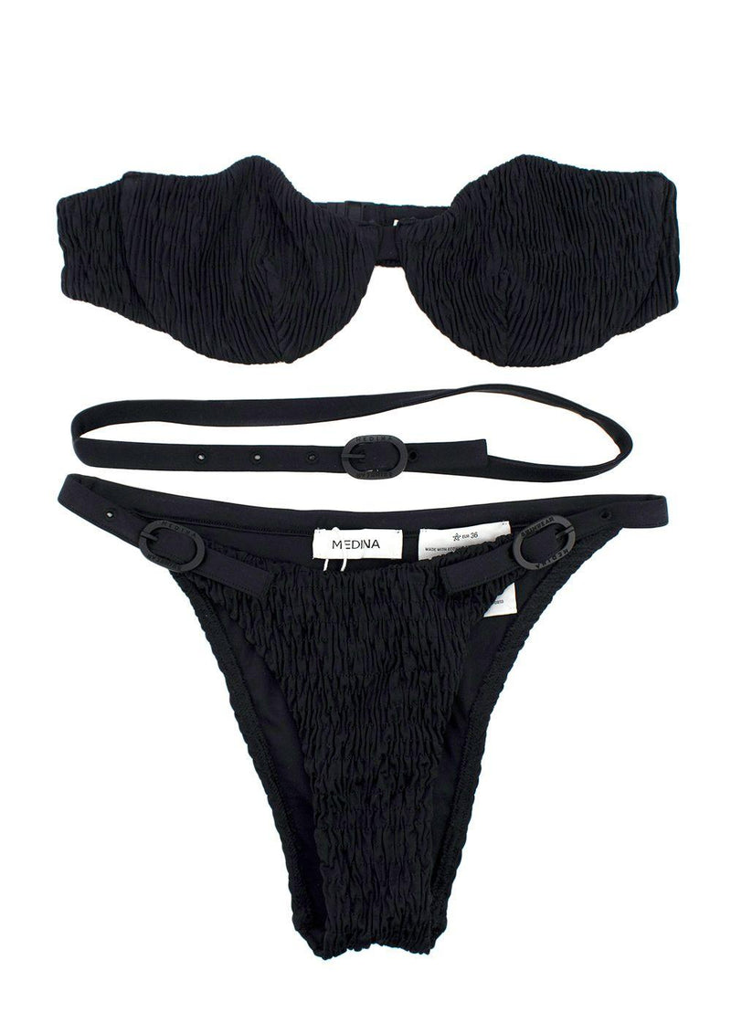 Medina Black Smocked Lagoon Bikini