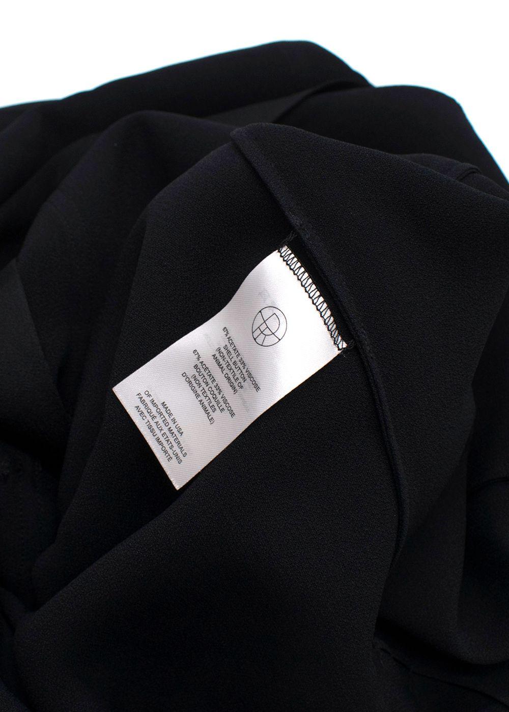 The Row Belted Black Satin Shirt Dress