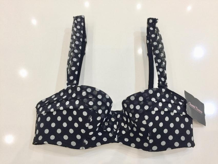Chantal Thomass Polka-Dot Tulle Pad Strapless Bra & Skirted Thong Set