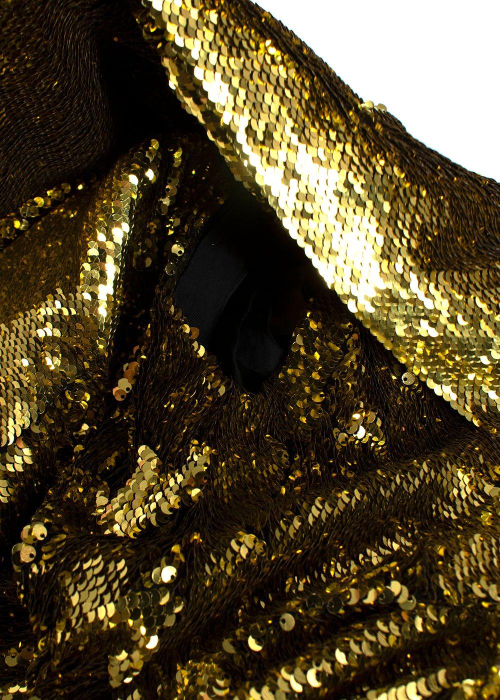 Alexandre Vauthier one shoulder sequin gold dress