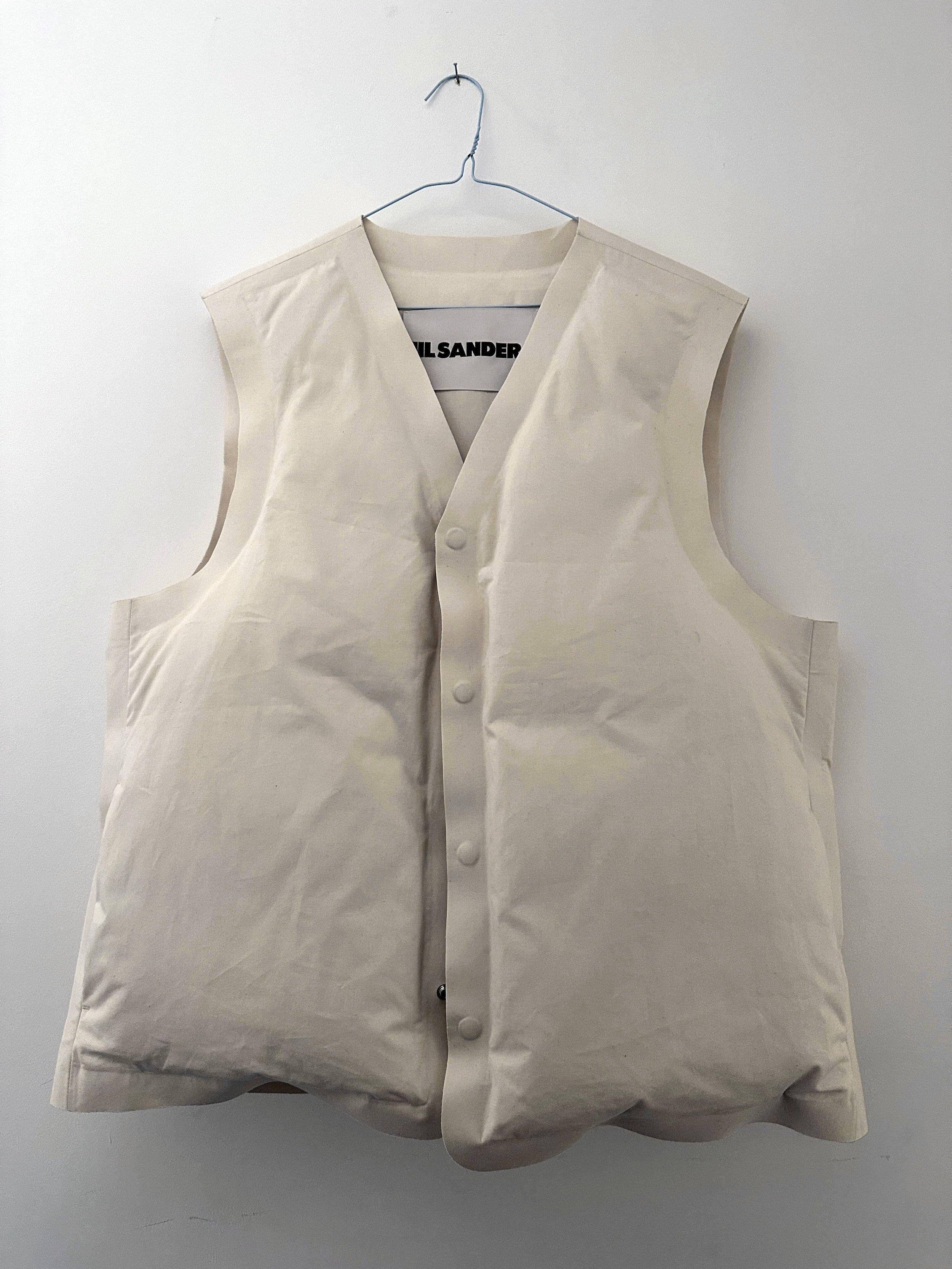 Jil Sander Cream Pffer Gilet