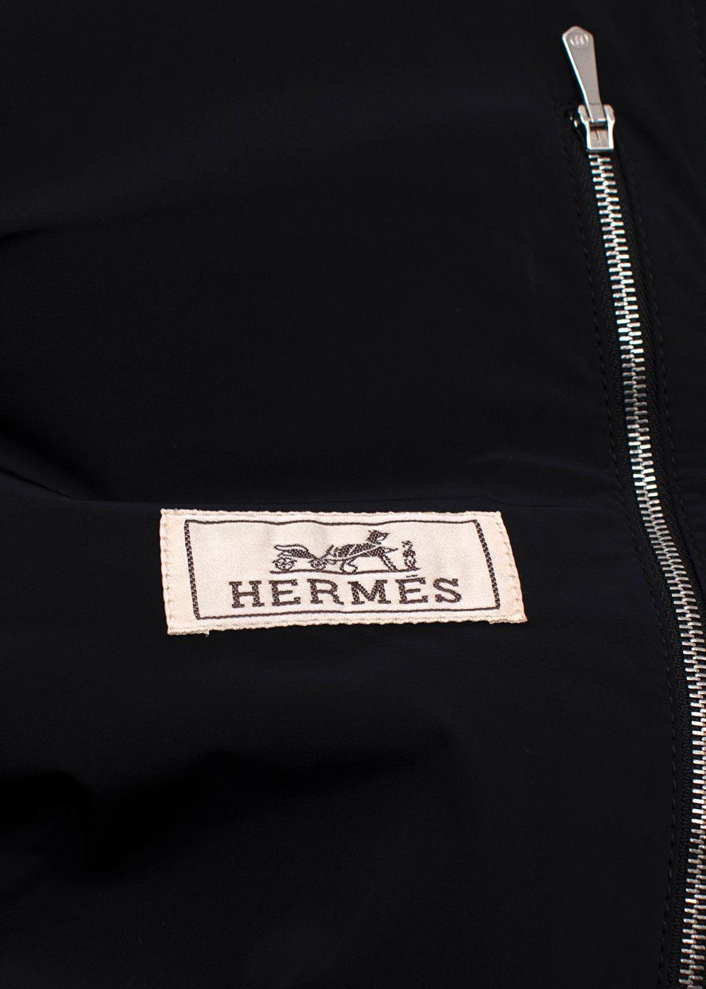Hermès Black Zip Up Cashmere Gilet