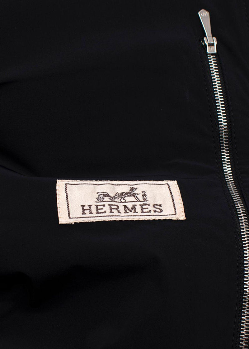 Hermès Black Zip Up Cashmere Gilet