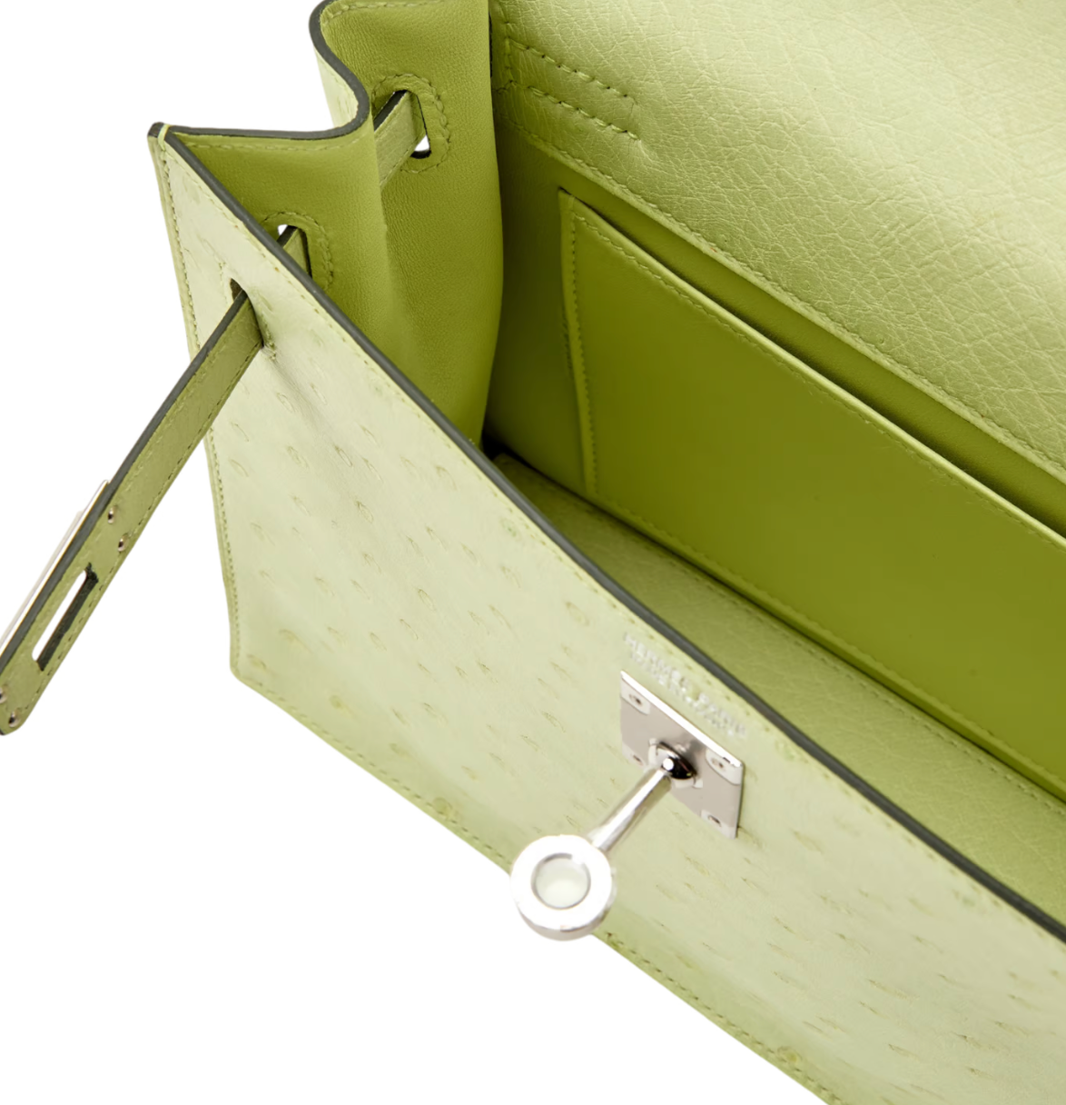 Hermès Kelly Danse Autruche Jaune Bourgeon Gold Hardware