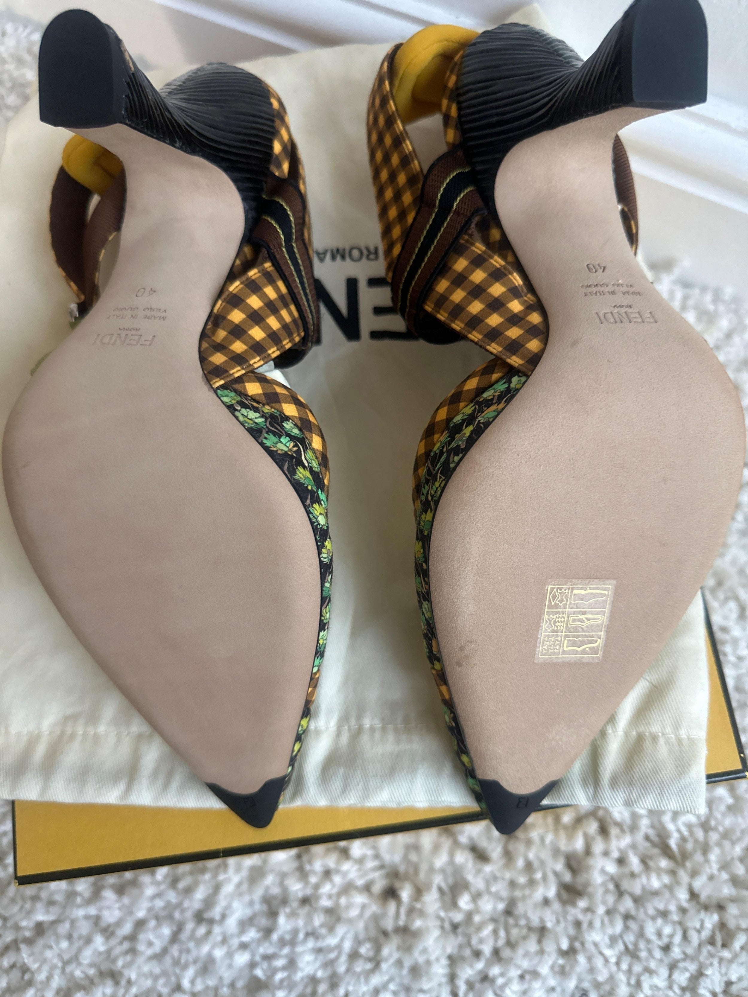 Fendi Yellow Colibri Slingbacks