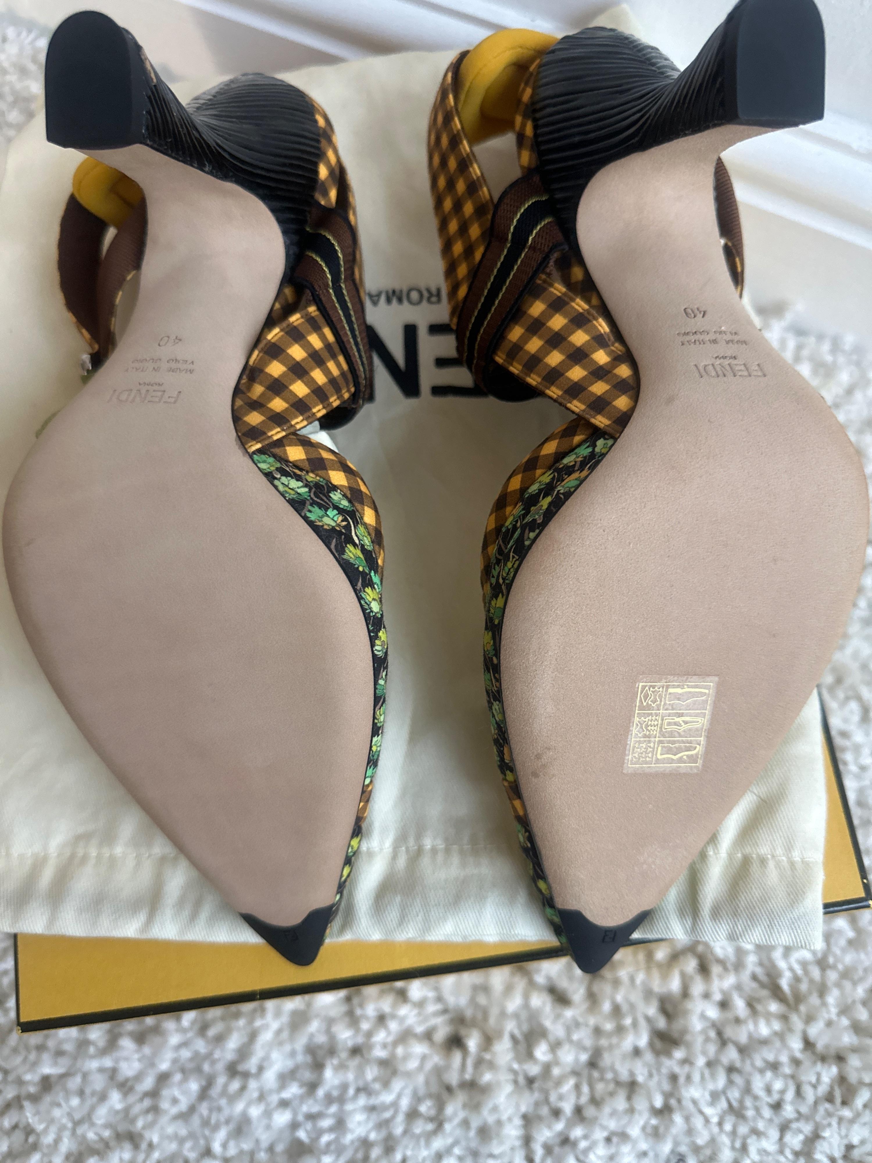 Fendi Yellow Colibri Slingbacks