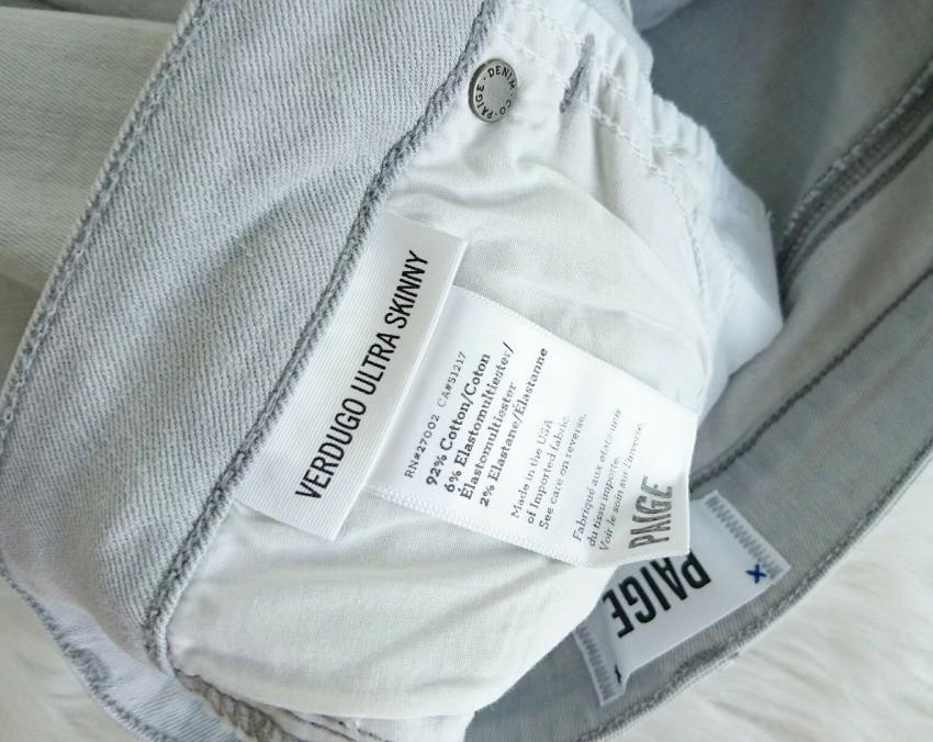 Paige Light grey silver solstice Verdugo ultra skinny jeans