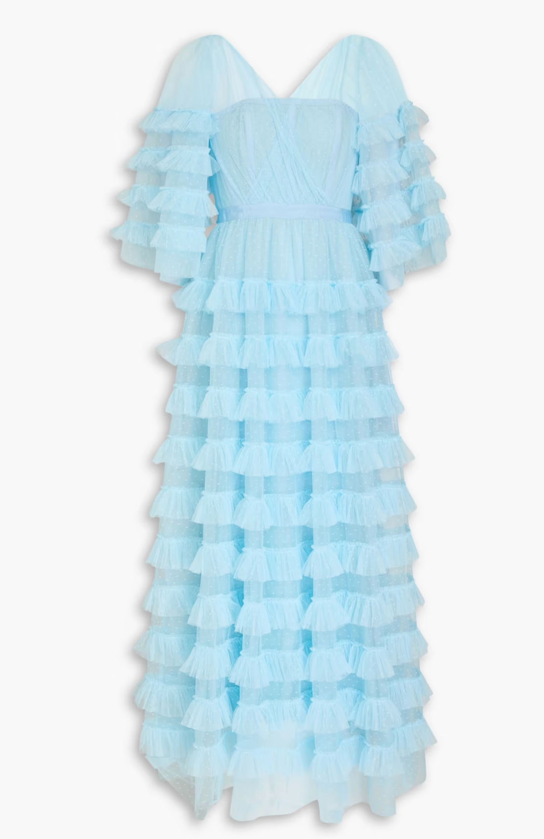 Huishan Zhang Marybell Tiered Point D'esprit Gown