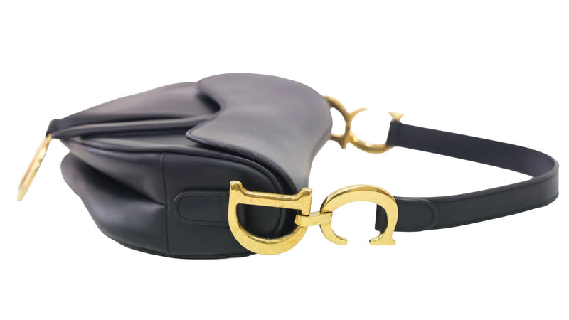 Dior Black Leather Saddle Bag