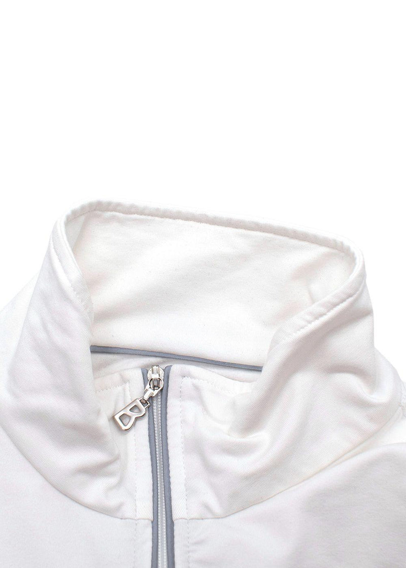 Bogner White Quarter Zip Logo Baselayer