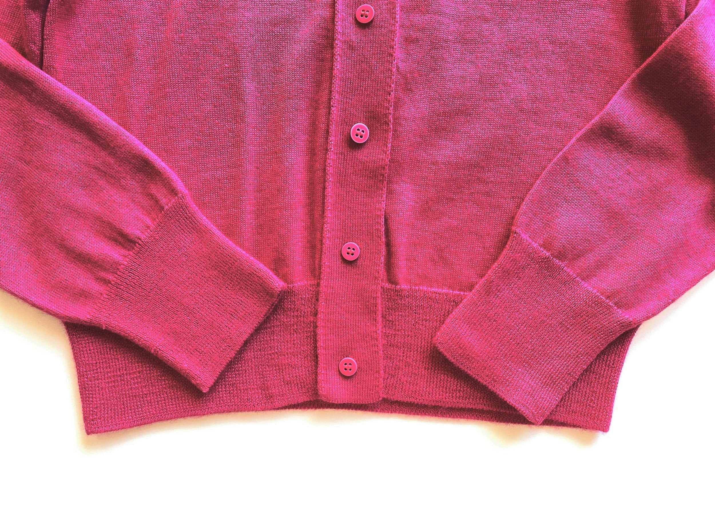 Pink Silk-Cashmere Cropped Fine Knit Cardigan