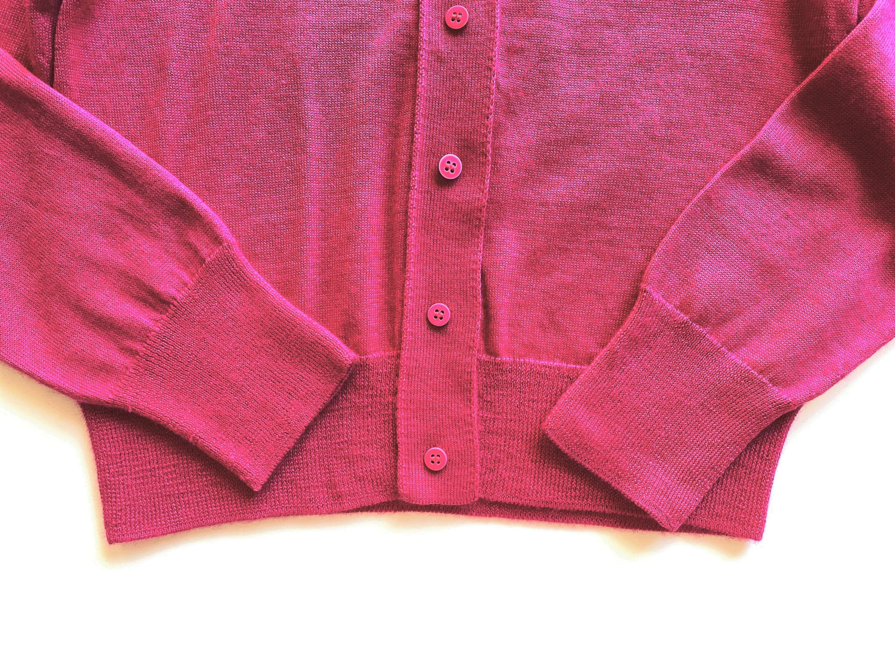 Pink Silk-Cashmere Cropped Fine Knit Cardigan