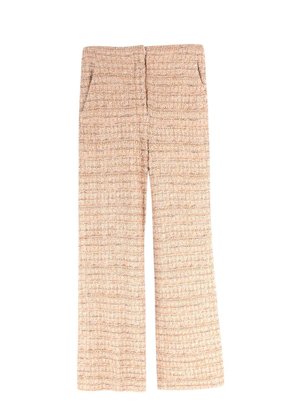 St John Beige Straight Leg Neutral Tweed Trousers